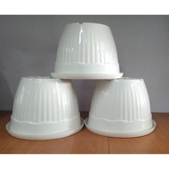 White Flower Pot Plastic Pot/ Diameter 19 cm (12 pcs)