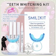 Fast Shipping Professional teeth whitening wireless LED light machine SMILEKIT Dental care kit 4 tee