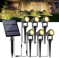 Solar Spot Lights Outdoor, Landscape Spotlights IP65 Waterproof 9.8ft Cable, Dusk to Dawn Solar Upli