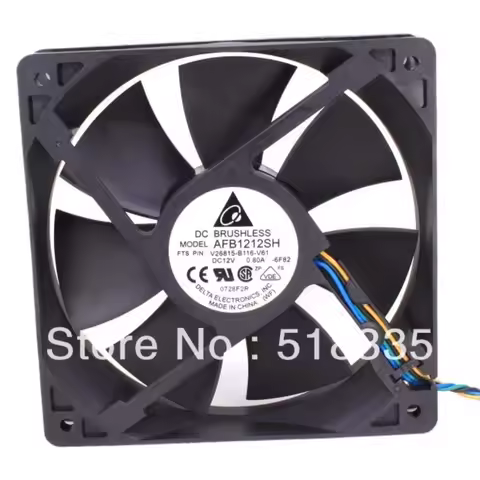 Pc Fan 120mm 12V for Delta AFB1212SH 1225 12025 120*120*25mm 0.80A Cooling Fan,4-Pin Pwm for Compute
