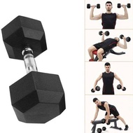 KL Ready stock🔥Hexagon Dumbbell 1 Piece 2.5KG 5KG Hex Rubber Dumbbell with Metal Handles Home Sports Fitness Equipment