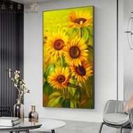 Perilla-Canvas printing painting oil painting sunflower flowers living room decoration painting entr