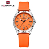 NAVIFORCE นาฬิกาสำหรับผู้หญิงกีฬาลำลองนาฬิกาข้อมือผู้หญิงกันน้ำนาฬิกาควอตซ์ Tali Jam Tangan Karet แฟ