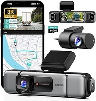 BOTSLAB 4 Channel Dash Cam Car Front Rear Indoor, 4 Channel 3K + 3 x 1080P, Car Camera with 128GB SD