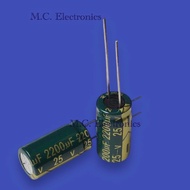 (Pack Of 5) 2200uf 25v C Capacitor Size 10.0*20.0mm Electrolyte 2200uF25V