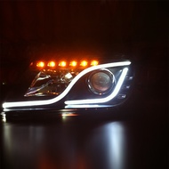 Proton Waja Projector Head Lamp with DRL Light Bar &amp; Signal LED (Black)