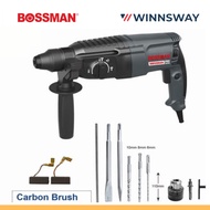 [FREE DRILL BIT+ CHISELS] BOSSMAN 900W BGBH-226 3 MODE ROTARY HAMMER SET [6 MONTHS WARRANTY]
