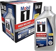 Mobil 1 High Mileage Full Synthetic Motor Oil 5W-30, 6-Pack of 1 quarts
