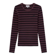 GANNI Women's Soft Cotton Stripe Rib Long Sleeve Top 600077180