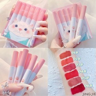 Set of 6 Mugelen lipsticks and 6 cats