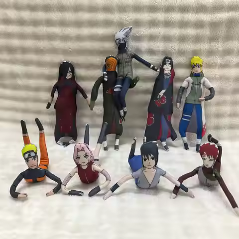 Naruto: The Little Mouse Is Posing with Sakura, Kakashi, and Zushi In A 2D Abstract Wireframe Figuri