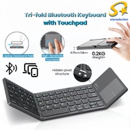 [SG] B033 Plus Tri-Fold Bluetooth Keyboard with Touchpad Press-to-Click Mouse Buttons Tablets Blueto