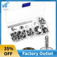 24 Set Boat Canvas Snaps Kit Tool 74 Pcs Stainless Steel Screw Boat Cover Snaps Metal Snaps 3/8 Inch