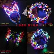 Luminous Cat Ear Headband Flashing Garland Headwear Children Stall Night Market Scan Code Small Gift