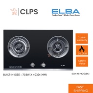 ELBA EGH-K8742G(BK) 5.0kW 2 Burner Built In Glass Hob / Gas Stoves / Glass Stove Built in Hob EGHK87