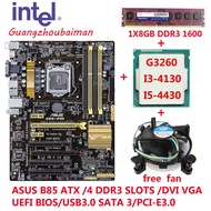 used INTEL LGA 1150 Desktop Computer Set / Bundle for Asus B85 Motherboard ATX U3 S3 PCI-E 3.0 with 