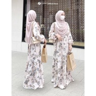 Khadijahlabel Gamis Motif Bunga Terbaru Dress Wanita Muslim Muslimah