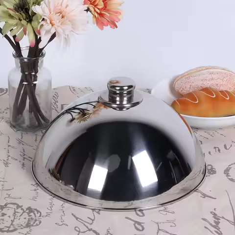 ZK40 Stainless Steel Food Dish Cover Lid Anti Fly Dustproof Protect Cover for Hotel Buffet Restauran
