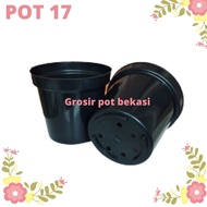TALL POT 17 BLACK RUPLAS POLOS - YOGAP POT 17 PLASTIC FLOWER POT