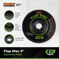 HIOSHI /Flap Disc/ Stacked Sandpaper 4" x 16mm/ 10cm Aluminum Oxide/ 40 60 80 100 120 150 180 - ECO