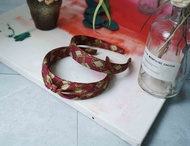 古董領帶改製手工髮箍-CHANEL香奈兒-經典鎖鏈-桃紅/耶誕禮物