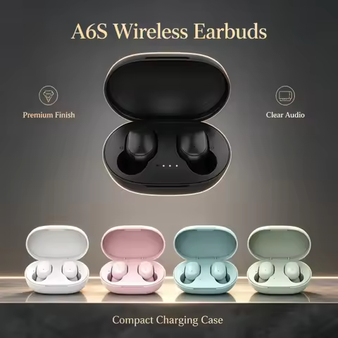 A6S Wireless Headphones Fone Bluetooth Earphones Mini Earbuds With Mic Charging Box Sports Gaming He