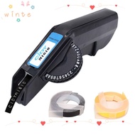 WINTE Embossing Label Maker, Plastic Black Raised Label Maker,  Manual Raised Lettering Portable Han