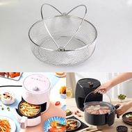 8 Inch AirFryer Basket Steamer Basket Stainless Steel Mesh Basket Roasting Rack for AirFryer Accessory with Handle