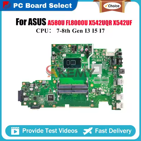 X542UA Laptop Motherboard For ASUS X542UQR X542UN X542U X542UR X542UF X542UQ A580U X542UA FL8000U X5
