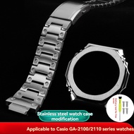 Modified Stainless steel watch strap set METAL silver gold black watchband set case bezel replacemen