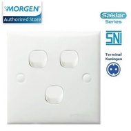 MORGEN MG-8883 Triple Switch 3 Gang 1 Way 3 Gang 1 Way Switch - SNI