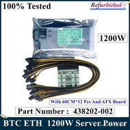 LSC Refurbished BTC ETH PSU For HP DL580 G5 1200W Server Power With Cable Board DPS-1200FB A HSTNS-PD11 438202-002 43820
