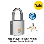 Yale Y120B/40/125/1 40mm Boron Brass Padlock