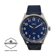 [Watchspree] Fossil Men's Dayliner Three-Hand Navy Leather Watch  FS5924