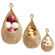 3Pcs Boho Hanging Basket Wall Hanging Fruit Basket for Fresh Produce Storage Vegetable Keeper for Po