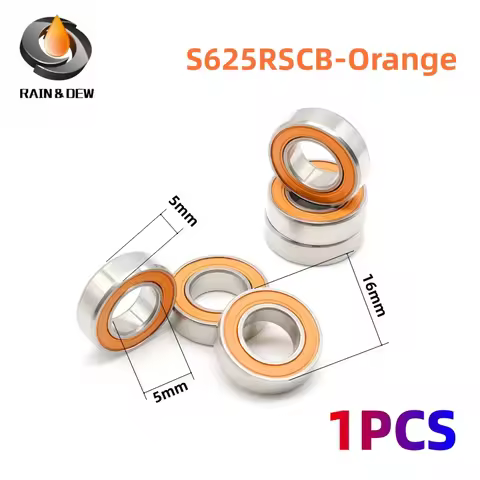 1Pcs High Quality S 625 2RS CB 5x16x5 MM ABEC-7 Ceramic Bearing Stainless Steel Hybrid Ceramic Ball 