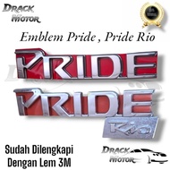 Emblem Tulisan Pride Rio Chrome Original Bagasi Belakang Kia // Emblem Tulisan Pride Chrome Original