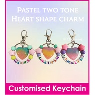 Premium Heart Love Shape /Customised Ring Name Keychain / Bag Tag / Christmas Gift Ideas / Present / Birthday Goodie Bag