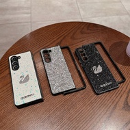 Aesthetic Luxury Casing Z Fold5 Fold4 Z Fold3 Art Design Shiny for Samsung Galaxy Z Fold 5 Z 4 Women Phone Case