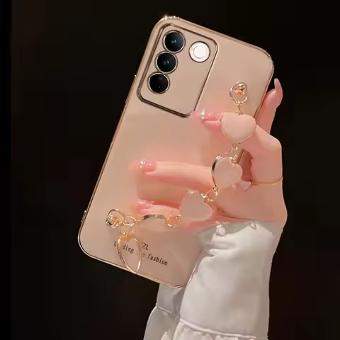 New Luxury Bracelet Cover For Vivo V27 Case Silicone Case for Vivo V27 V27E V25 Y39 V40 SE V30 V50 L