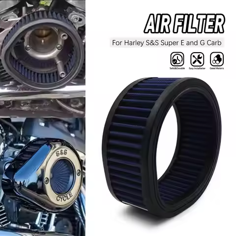 Motorcycle Reusable Cleaner Air Filter With Teardrop Air Cleaner For Harley Models with S&S Super E 