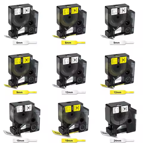 Compatible Dymo Rhino Heat Shrink Tube Dymo D1 Tape 6/9/12/19/24mm 18055 18053 for Dymo Label Printe