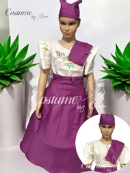PURPLE SET FILIPINIANA KIMONA AT SAYA FOR KIDS