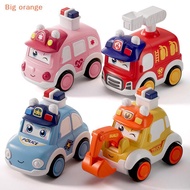 [Big orange] Toddler Press And Go Vehicle Cartoon Baby Mini Ambulance Police Car Fire Tru Excavator 