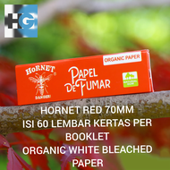 Kertas Hornet RED 70MM - Isi 60 lembar kertas per booklet White Bleached Organic paper