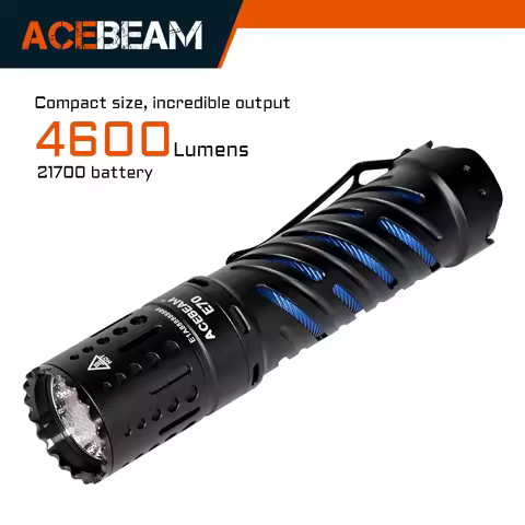 ACEBEAM E70 4600 Lumens Ultra-Compact Rechargeable EDC Flashlight for Household Search Outdoor Campi