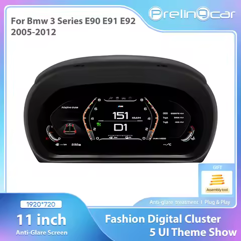 1920*720 Auto Lcd Dashboard For BMW 3 Series E90 E91 E92 2005 6 7 8 9 10 11 12 Years Paneel Virtuele