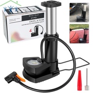 Bike Pump Kit Mini Bike Floor Pump Portable Bike Pump 160PSI High Pressure Foot Air Pump  with Gauge