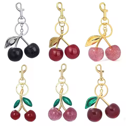 6 styles of cherry pendants suitable for coach bags women's handbags, shoulder bags, and keychain ac