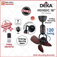 Deka MS16DC MOTOR16" 3 Blades 120°Oscillation Decorative Ceiling/Wall 7 Speeds Remote Control Kipas 